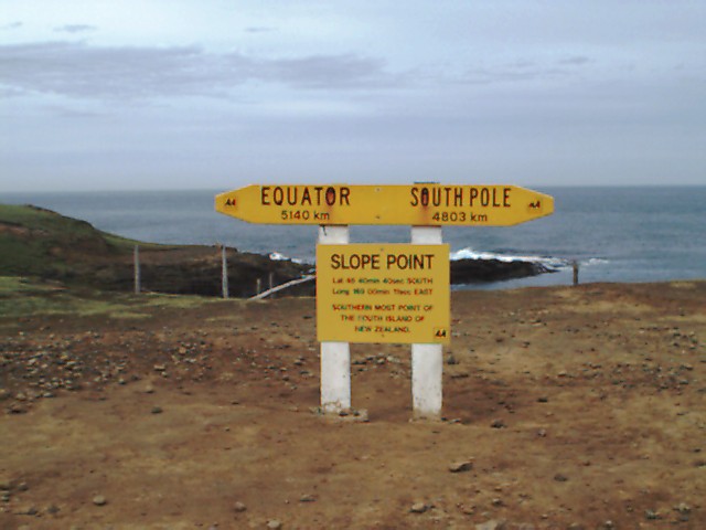 The sign at Slope Point